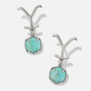 Kendra Scott Silver Turquoise Dutton Drop Earrings New